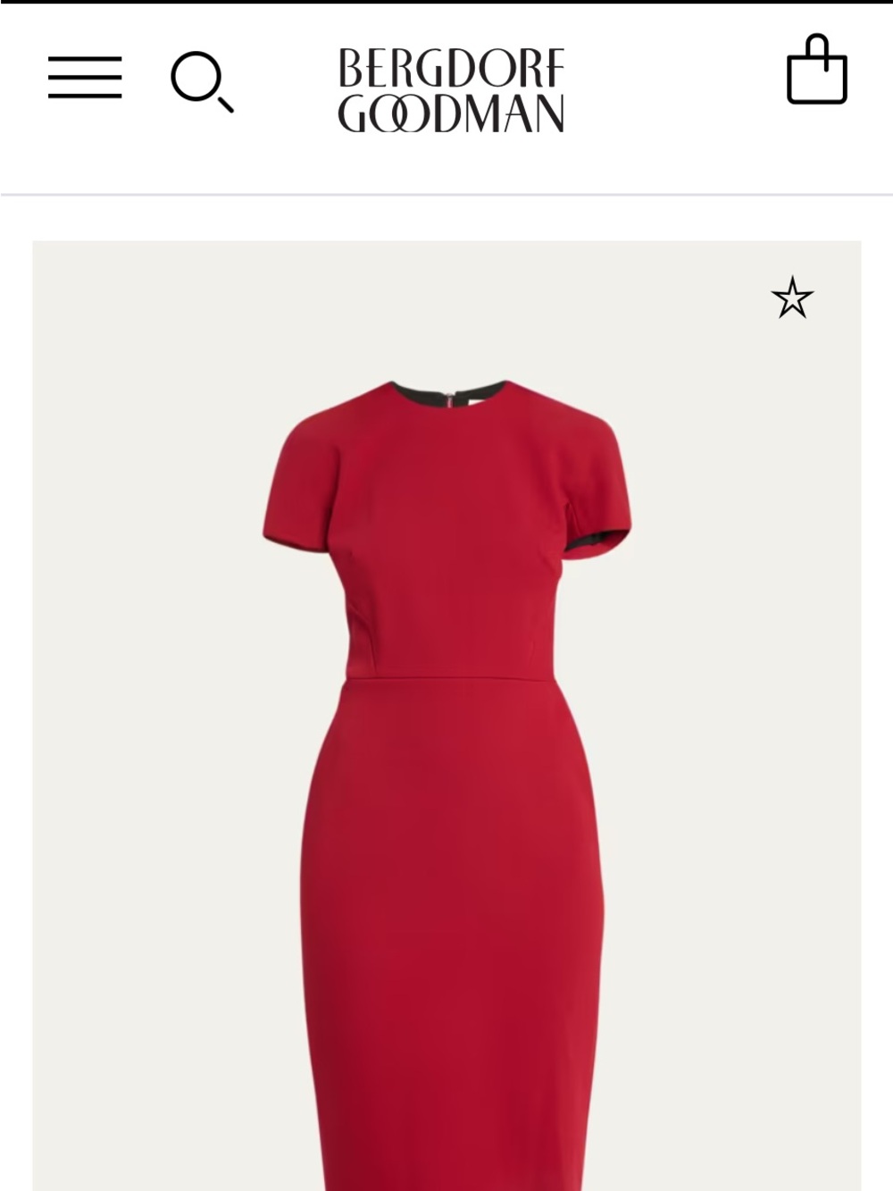 Victoria Beckham Signature Red  “Claude Dress “ Fitted midi tshirt dress size 2